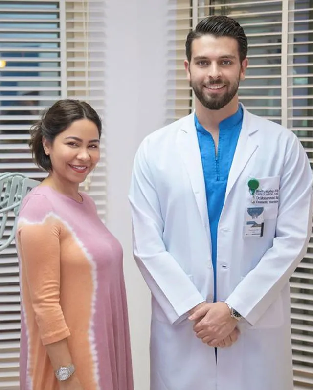 Sherine Abdul Wahab with Dr. Mohammed Naji at Liberty Dental Clinic