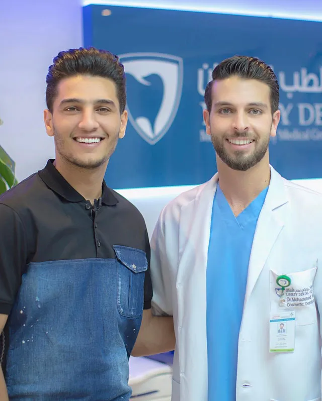 Mohammed Assaf with Dr. Mohammed Naji at Liberty Dental Clinic