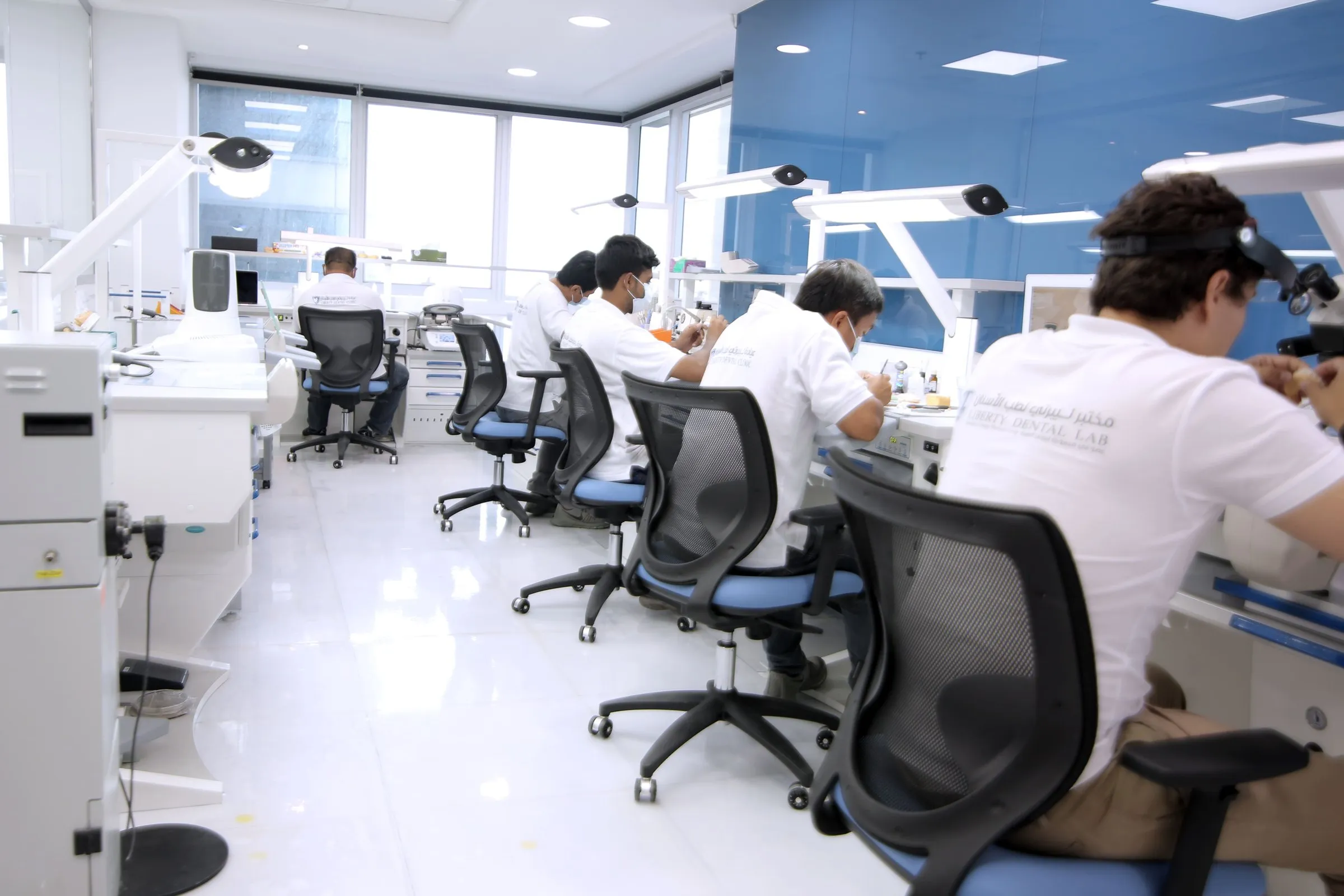 Technicians at work in Liberty Dental Lab