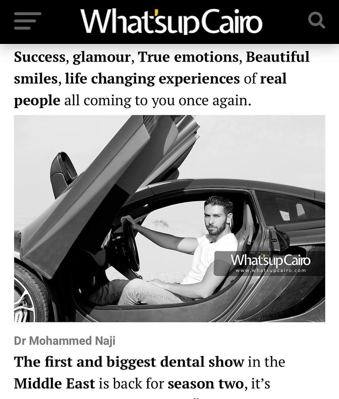 What's Up Cairo article about season two of Smile Masters